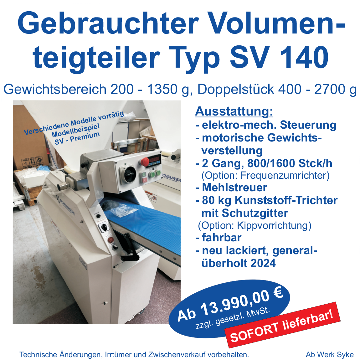 Volumenteigteiler SV 140